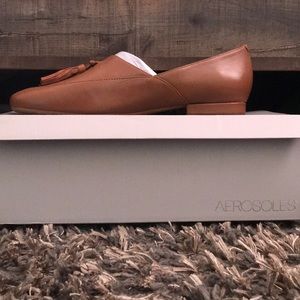 Tan leather loaf shoes